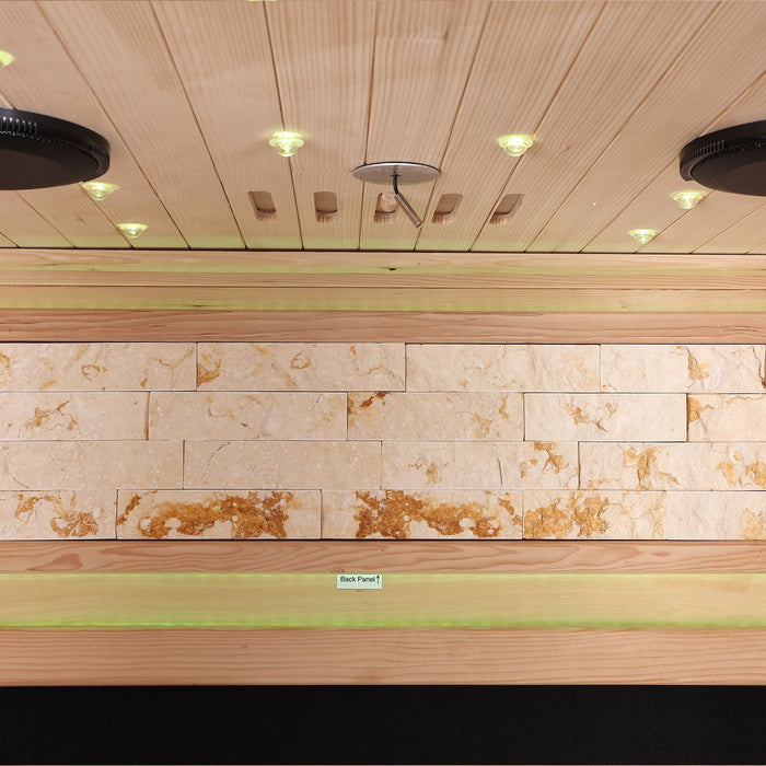 Single Person Sauna Room With LED Lighting, Epoxy Heating Plates, And Compact Design - American White Oak