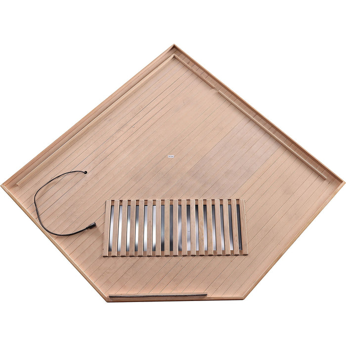 Pentagonal Sauna Room With Carbon Heating Plates - American White Oak