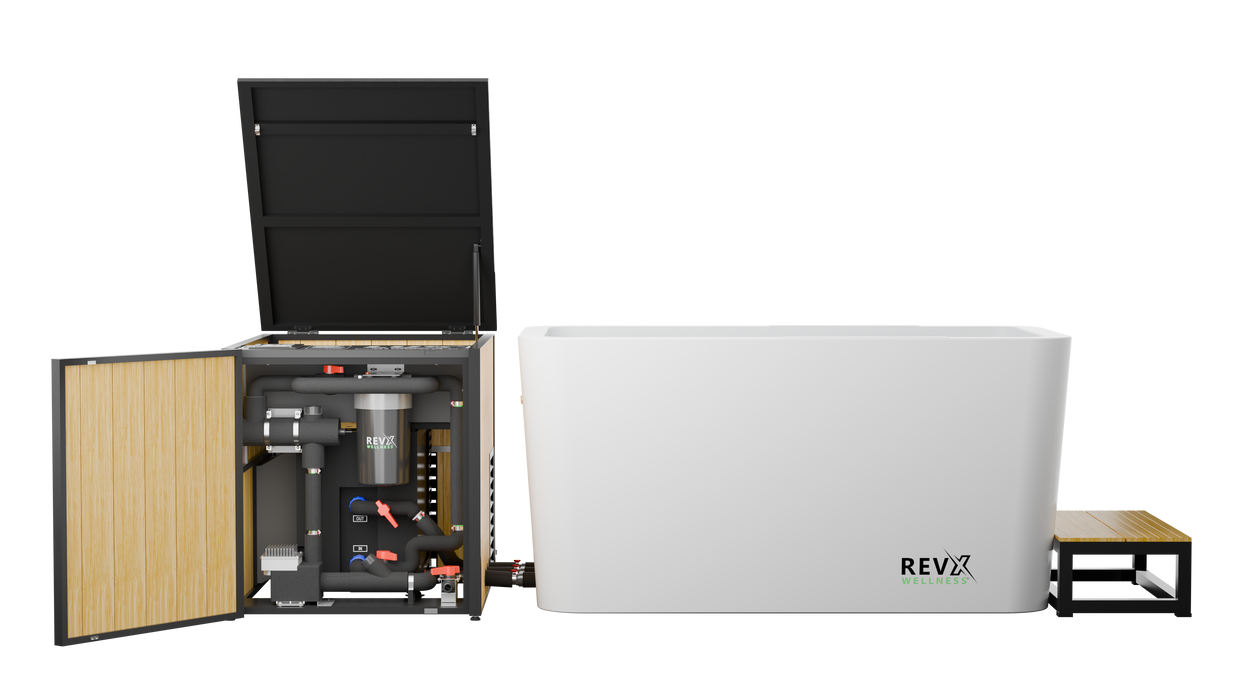 RevX Acrylic X Tub Cold Plunge + LUX High Performance Chiller and Filtration System